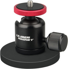 60Lb Magnetic Camera Mounting Base with Mini Ball Head, Super Strong Rubber Coat
