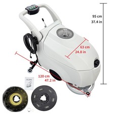 110V Commercial 16.3" Brush Automatic Floor Scrubber Machine 168RPM Dual Tanks