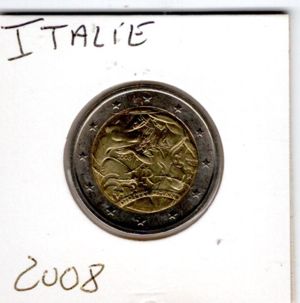 2 EURO ITALIE COMMEMORATIVE 2008 NEUVE 60 ANS DECLARATION DROITS DE L'HOMME