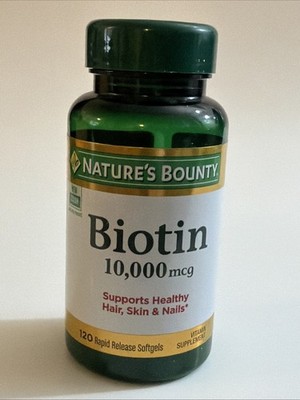 Nature's Bounty Biotin Rapid Release Softgels, 120 Ct Exp. 10/2027