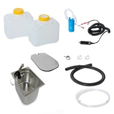 12V Camping Sp&uuml;le Bausatz Waschbecken Sp&uuml;lbecken Abdeckung Mercedes Sprinter 10L
