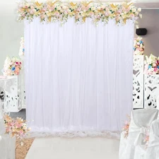 White Backdrop Curtain 5x7 Feet for Wedding Photography Birthday Party Decor