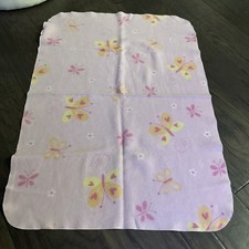 Carter's Baby Pink Floral Baby Blanket Vintage Butterfly Pattern