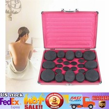 20Pcs Hot Stone Massage Kit Volcanic Basalt Stone Rock SPA Massager  Warmer Box