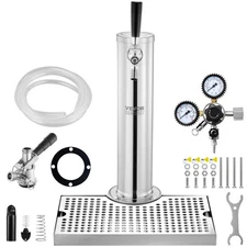 VEVOR Kegerator Tower Kit, Single Tap Beer Conversion Kit, Stainless Steel Keg B
