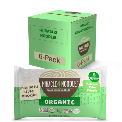 Organic Spaghetti Pasta, 7 Oz (Pack of 6), Plant Based Shirataki Konjac Noodles,