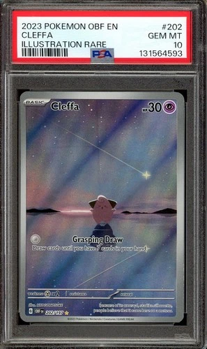 Pokemon TCG Scarlet Violet Obsidian Flames #202 Cleffa Illustration Rare PSA 10