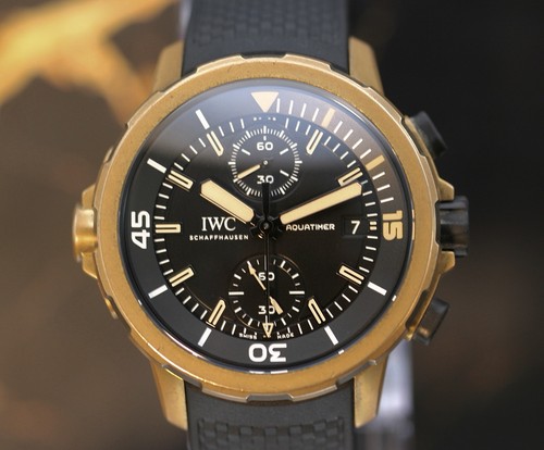 IWC Aquatimer Men's Black Watch with Arrow Markers/Baton Indexes Dial - IW379503
