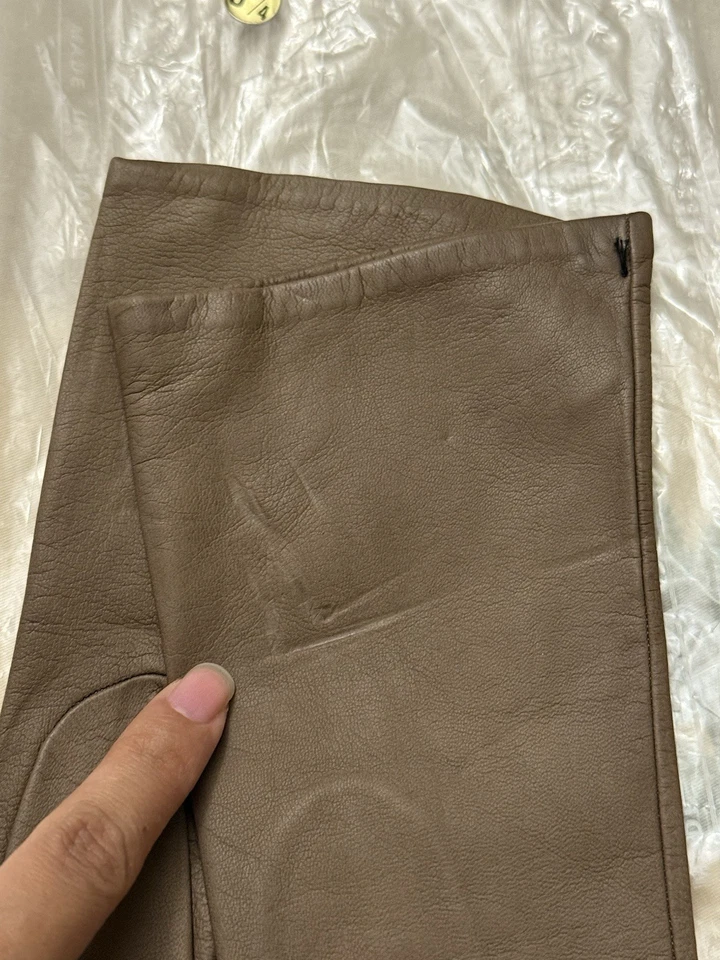 VTG Chevreau Grenoble Kid Leather Gloves Silk Lined Mid Arm France Set of 2 - Image 4 of 4