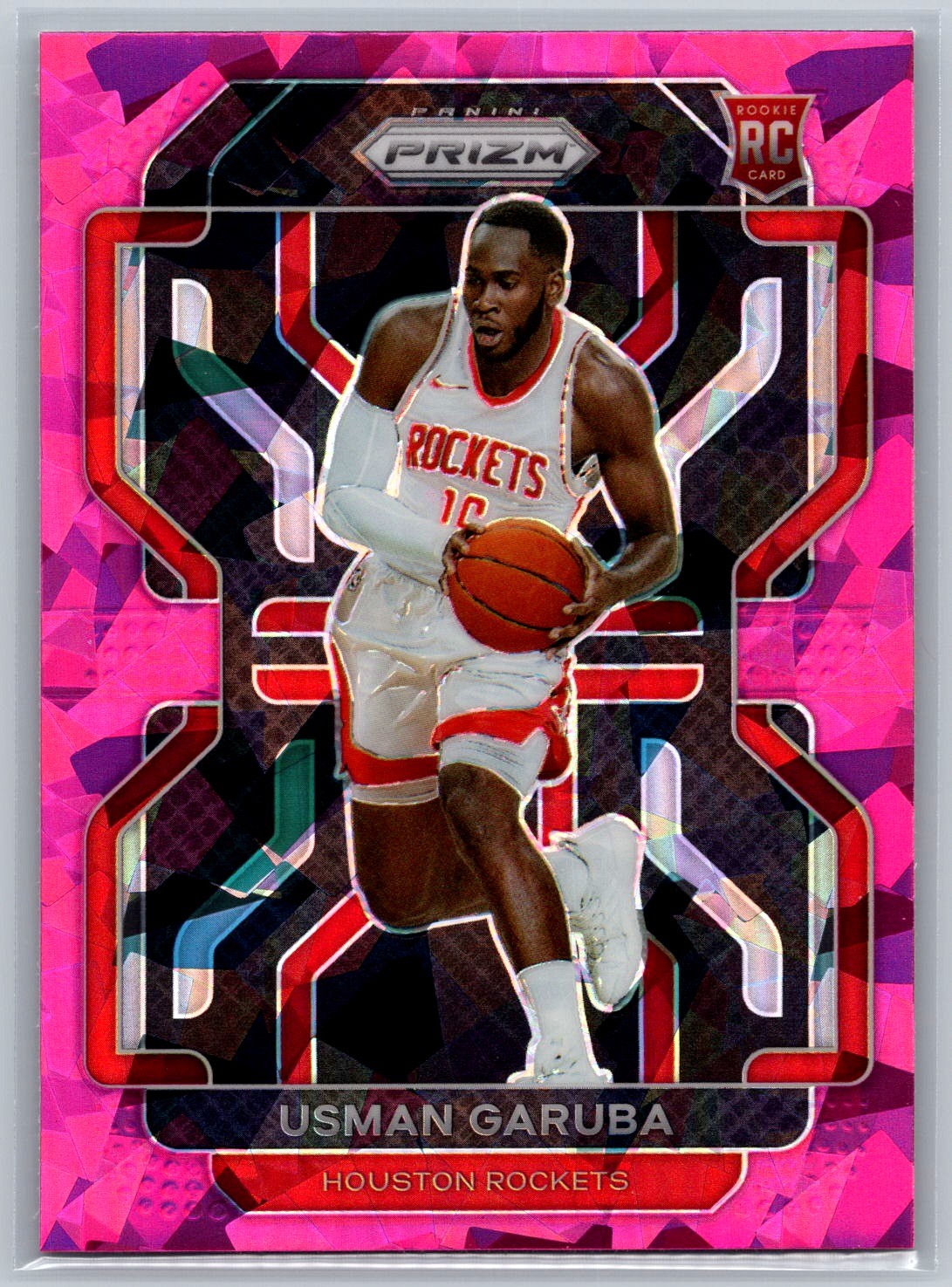 Usman Garuba 2021-22 Panini Prizm #321 Pink Cracked Ice Prizm Rookie