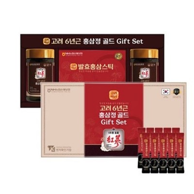 Korean 6 Years Old Red Ginseng Extract Gold Set 240g x 2ea + 18ml x 10ea Saponin
