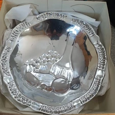 Vintage Aluminum Pasta Serving Bowl 12.5"