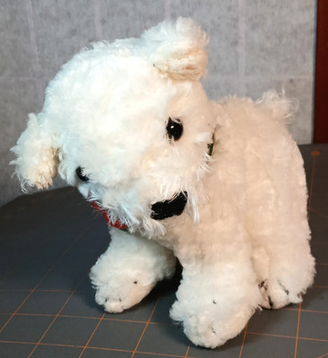The Twelve Dogs of Christmas White Puppy Holly Brown Eyes 1998 by Emma Kragen