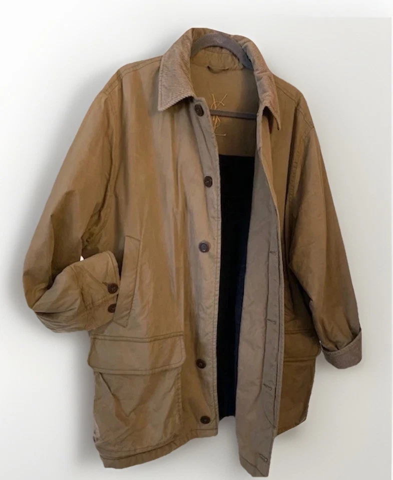 De Colección Yves Saint Laurent YSL Logo Abrigo Chaqueta Marrón Forrado Pana Para Hombres M T-3 Preparación Foto 2 de 4
