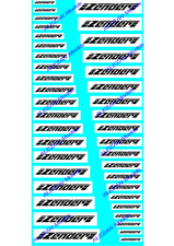 ALEZAN MODELS . DECALS . ZENDER 1 . BLACK on WHITE . 1/43 . 1/32 . 1/24 . 1/18 .