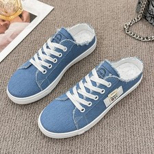 Women  s Canvas Sneakers Lace-Up Low Top Casual Flat Spring Summer Shoes