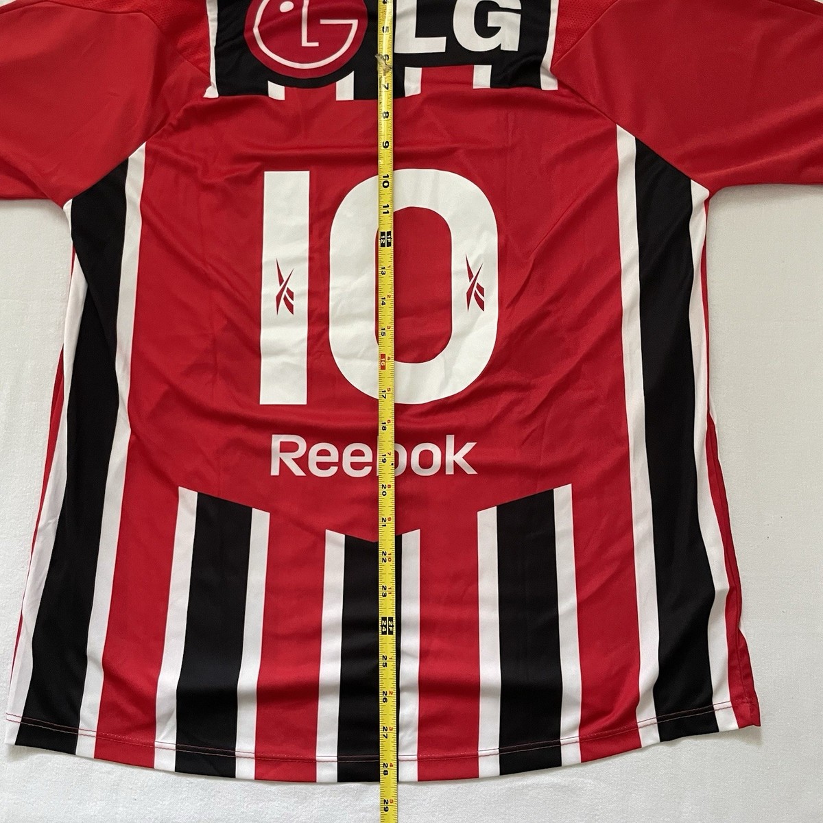 サンパウロFC ユニフォーム LG Reebok 背番号10 サッカー ブラジル SPFC Sao Paulo FC Reebok Jersey #10 Mens M Red Black LG Soccer