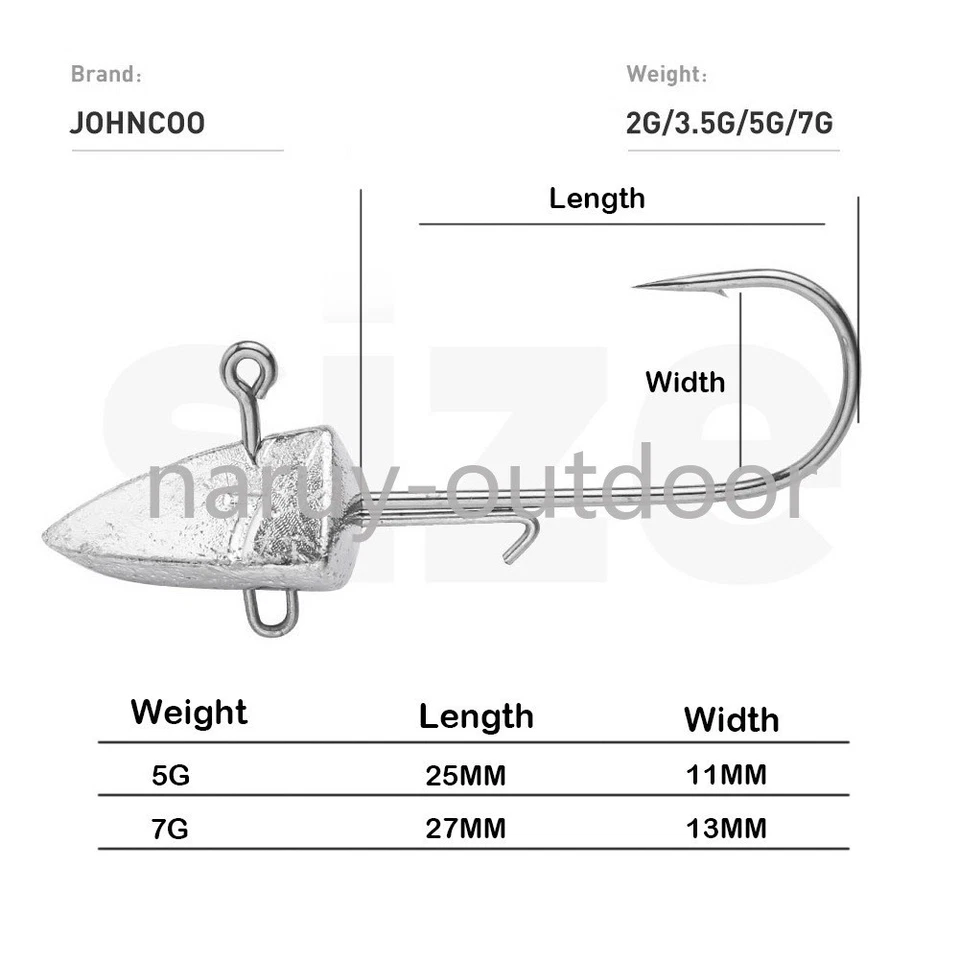 24 Stück Dart Jig Kopf Angelhaken Wurm Jig Köder für Barsch 1/8oz 1/6oz 1/4oz - Bild 2 von 4