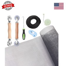 Windows Screen and Screen Door Repair Kit - 48"x118" Fiberglass Mesh Gray wit...