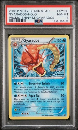 2016 POKEMON XY BLACK STAR PROMO SHINY MEGA GYARADOS #XY109 GYARADOS-HOLO PSA 8