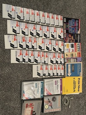 Vintage Commodore 64 And 128 Software/Games Floppy Disks Lot With Disc Holder