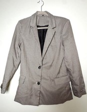 Boutique Plaid Two-Button Tailored Blazer