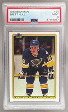 137146087 Brett Hull 1990 Bowman #24 PSA 9