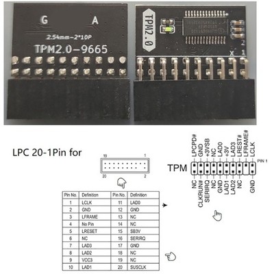 Motherboard Repair TPM 2.0 Security Processor Module With DDR4 DDR3 Support