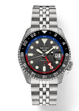 Seiko 5 Sports SKX GMT Series Charcoal Gray Steel Men's SSK019 Automatic Watch