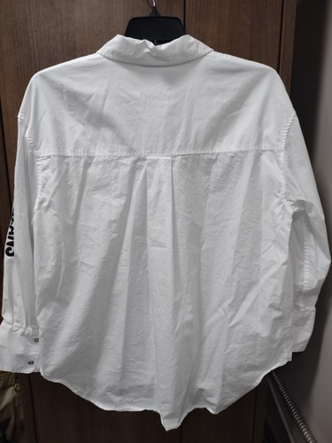 Women's DKNY White Button-Down Shirt Long Sleeve Large - Picture 3 of 5