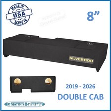 Chevy Silverado 2019-2026 Double Cab 8" Dual Subwoofer Enclosure Ground Shaker