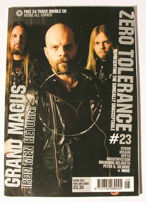 ZERO TOLERANCE MAGAZINE 023 2008 NO CD GRAND MAGUS IHSAHN OPETH VENOM