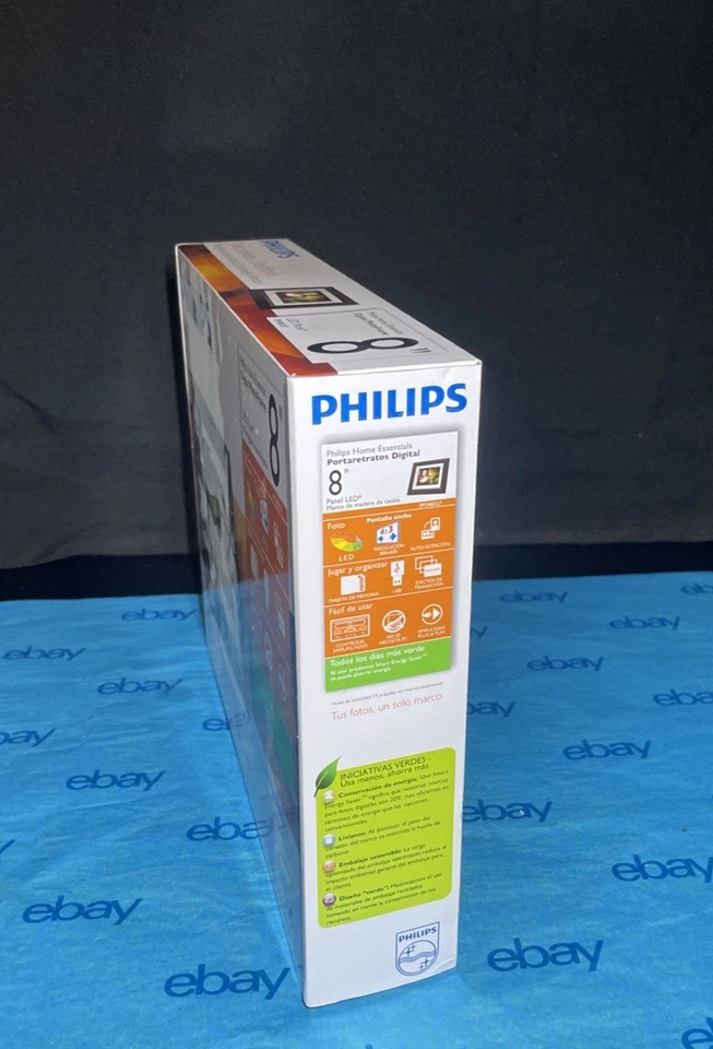 DIGITAL PHOTO FRAME Philips LCD Mahogany - 8 inch Home Essentials W/ Clock - Image 3 of 4