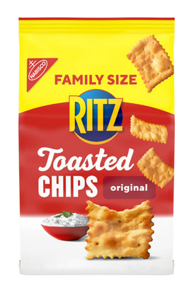 RITZ Toasted Chips Original Crackers   Family Size Party Snack, 11.4 oz