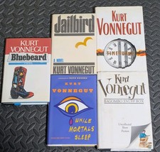 5 Book Late Kurt Vonnegut bundle, 1st Edition, 1st printing, HCDJ Mylar