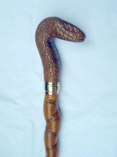 Carved snake handle wooden walking stick for men women walking cane handmade
