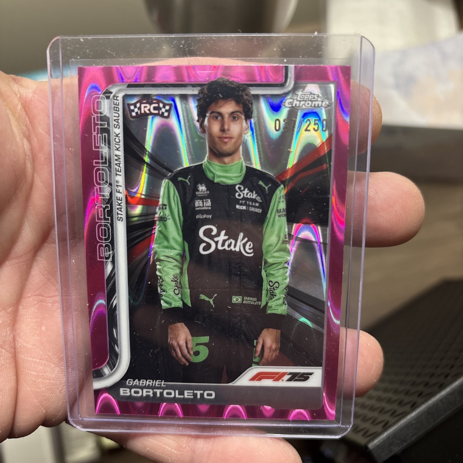 2025 Topps Chrome Formula 1 F1 Gabriel Bortoleto RC Pink /250 #20