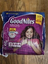 Vintage 2013-2016 Girls Goodnites L/XL Sealed Pack Of 24ct Butterfly/Owls