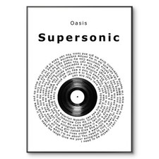 Oasis Poster, Supersonic Vinyl Poster, Oasis Print, A4 Gift, Oasis Wall Art