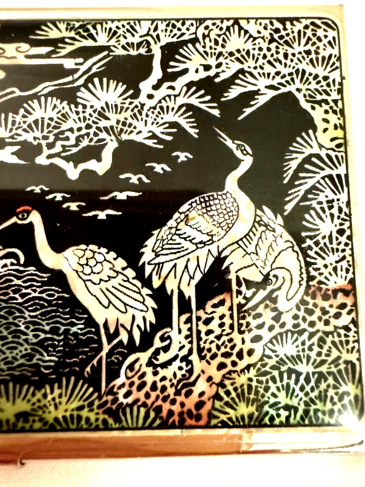   Vintage Mother of Pearl Business Card Case ID Credit Card Case Korean - Image 4 of 4