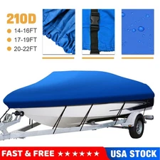 Heavy Duty Waterproof Grade Boat Cover Dust Trailerable V-Hull Runabout Fishing
