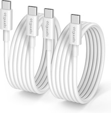 etguuds USB C to C Cable 6ft, 2Pack , 60W Type C C Charger 6ft, White