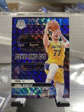 2024-25 Panini Mosaic - Give and Go Luka Dončić #4 Reactive Blue Mosaic  /99