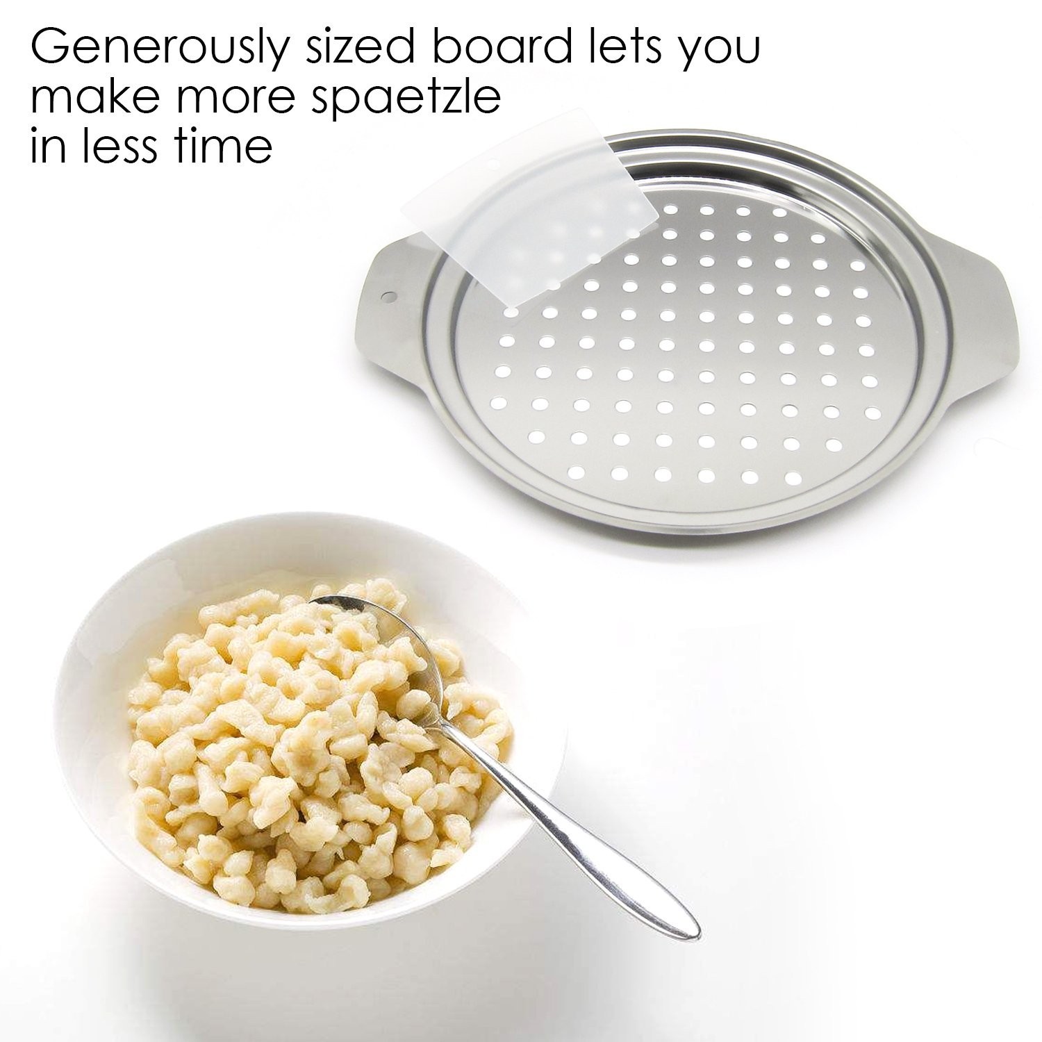 Stainless Steel Spaetzle Maker Lid with Scraper - Stainless Steel Spider Stra...
