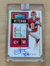 2020 Panini Contenders Veteran Ticket Die-Cut Travis Kelce #VT-KTE Auto /87 