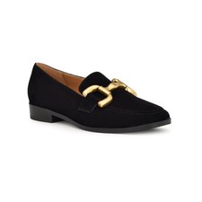 Women's Nine West Lilma Bit Dress Loafers Black Suede