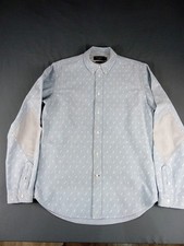 Paul Smith Jeans Shirt Size S Classic Fit Blue Lightning Print Cotton Designer