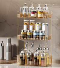 Bathroom Countertop Make up Organizer Shelf 3 Tier Cosmetic Storage Rack Tray