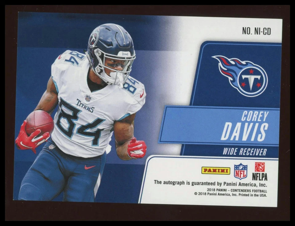 2018 Panini Contenders #NI-CD Corey Davis NFL Ink #/49 - Image 2 of 2