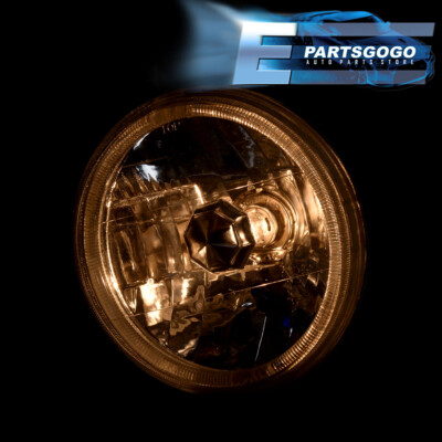 Epartsgogo Universal 7" Diamond Cut Round Halo LED Headlights – H4 Bulbs, Chrome Housing